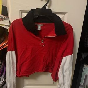 Forever 21 cropped quarter zip